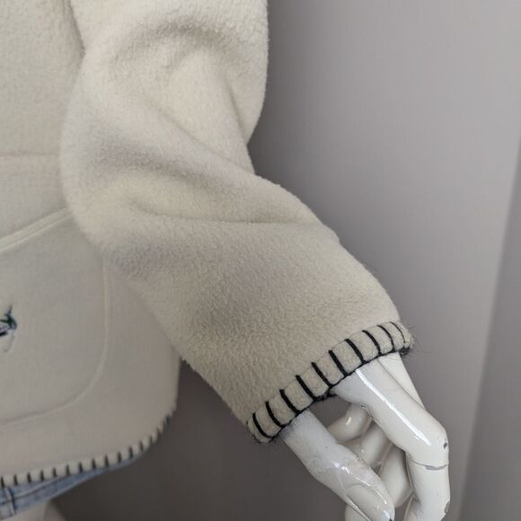 Vintage 90s Felted Fleece Jacket, Embroidered Ducks, La Fugue, Size M - Picture 4 of 10